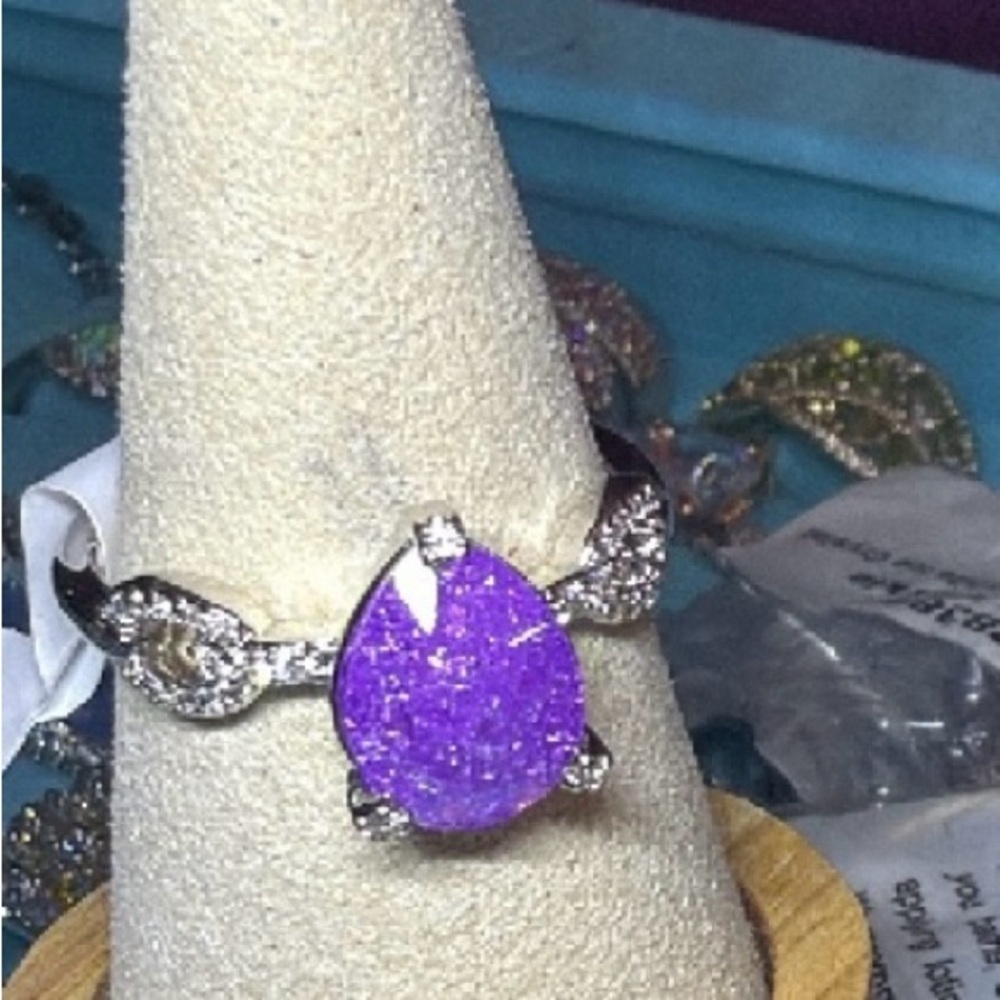 Dazzling Purple Gemstone Silver Ring